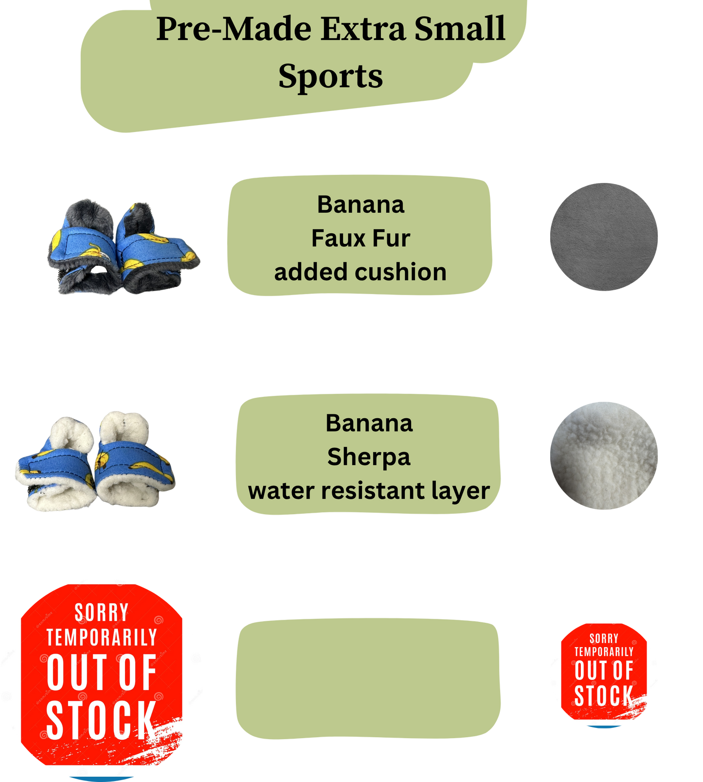 Pre Made Extra Small Rabbit Socks (Sport)
