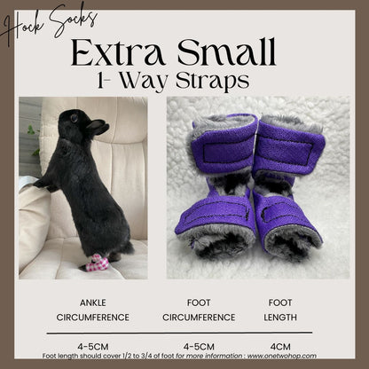 Size: Extra Small Rabbit Hock Socks (1-Way Straps)