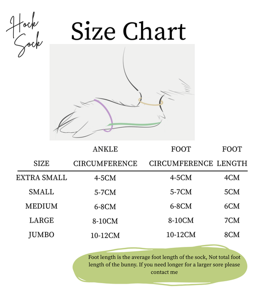 Size: Extra Small Rabbit Hock Socks (1-Way Straps)