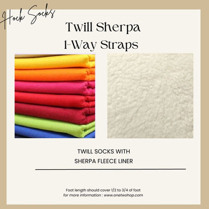 Twill Sherpa Fleece Socks (1-Way Straps)