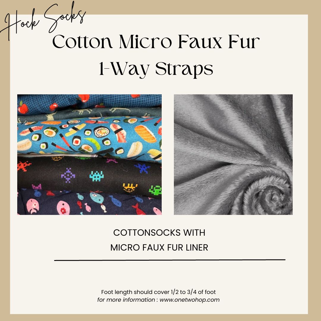 Cotton Micro Faux Fur Socks (1-Way Straps)