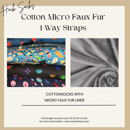 Cotton Micro Faux Fur Socks (1-Way Straps)