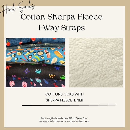 Cotton Sherpa Fleece Socks (1-Way Straps)