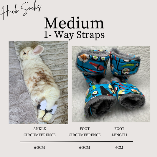 Size: Medium Rabbit Hock Socks (1-Way Straps)