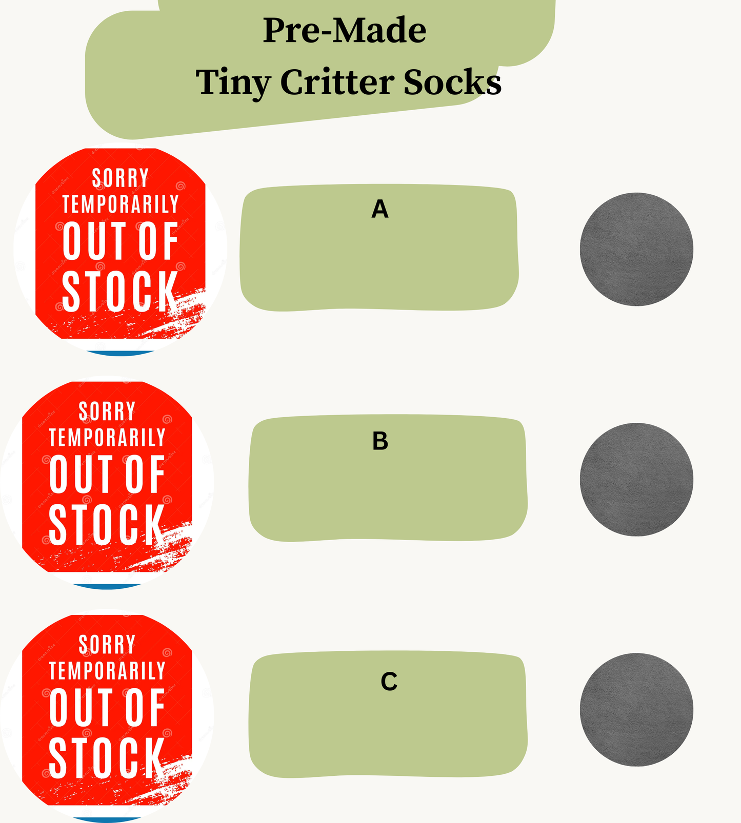 Pre Made Tiny Critter Socks