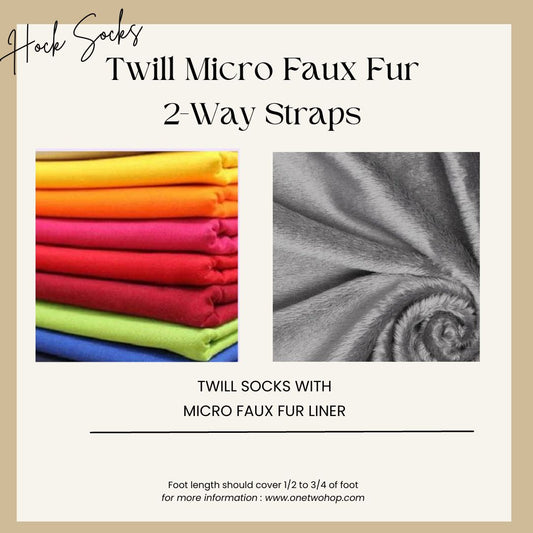 Twill Micro Faux Fur Socks (2-Way Straps)