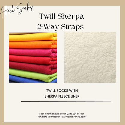 Twill Sherpa Fleece Socks (2-Way Straps)